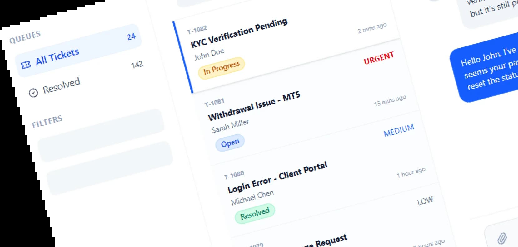 Centralized Support Desk for Client Inquiries